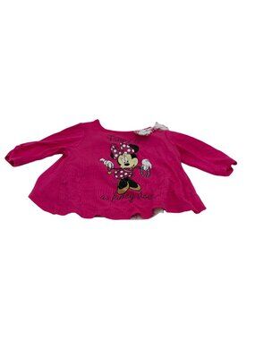 Disney Minnie Mouse Baby Girl Fancy Long Sleeve Shirt Pink 0-3 Months
